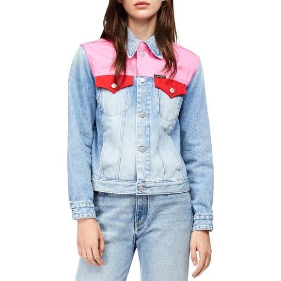 Calvin Klein colorblock trucker jacket - Picture 3 of 7